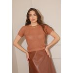 Blusa tricot Manguinha - Caramelo
