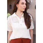 Blusa Tricot Tela - Off White