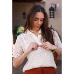 Blusa Tricot Tela - Off White