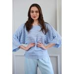 Blusa Tricot Ampla - Azul