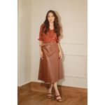 Blusa Babados Viscose - Marrom