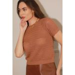 Blusa tricot Manguinha - Caramelo