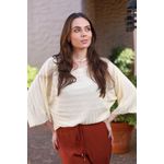 Blusa Tricot Ampla - Manteiga