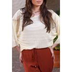 Blusa Tricot Ampla - Manteiga