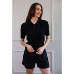 Blusa Tricot Polo - Preto