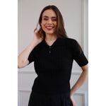Blusa Tricot Polo - Preto
