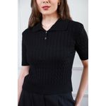 Blusa Tricot Polo - Preto