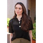 Blusa Tricot Tela - Preto
