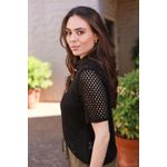Blusa Tricot Tela - Preto