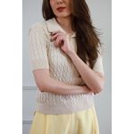 Blusa Tricot Polo - Bege