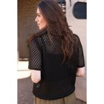 Blusa Tricot Tela - Preto