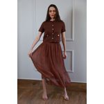 Casaqueto Tricot Botões - Marrom
