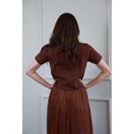Casaqueto Tricot Botões - Marrom