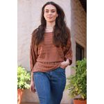 Blusa Tricot Ampla - Marrom