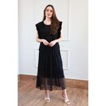 Saia Tule Plissada - Preto