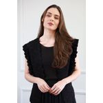 Colete Ponto Crochê - Preto