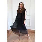 Saia Tule Plissada - Preto