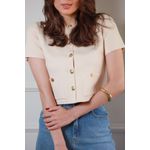 Casaqueto Tricot Botões - Off White