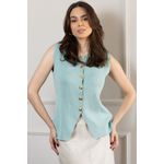 Colete Alongado -Verde Aguá