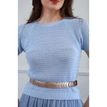 Blusa Tricot Manguinha - Azul