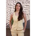 Conjunto Colete Alongado - Manteiga