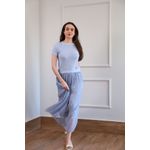 Saia Tule Plissada - Azul