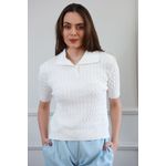 Blusa Tricot Polo - Branco