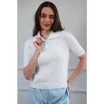 Blusa Tricot Polo - Branco