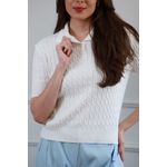 Blusa Tricot Polo - Branco