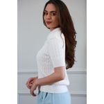 Blusa Tricot Polo - Branco
