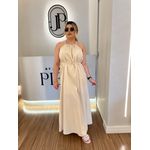 Vestido Linho Perola Nude