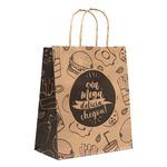 SACOLA KRAFT DELIVERY SUA MEGA DELICIA BLACK GOURMET TAMANHO M - 25 UNIDADES