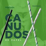 CANUDO DE PAPEL GARRAFA | COR VERDE LISTRADA - 100 UNIDADES