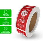 ETIQUETA LACRE DE SEGURANÇA CHEFF VERMELHA - ROLO 500 UNIDADES
