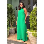 Vestido Midi Frente Única Verde 