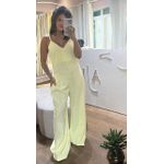 Macacão Pantalona Lívia Amarelo Pastel 