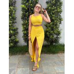 Conjunto Aurora Cropped e Saia com Fenda 