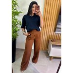 Calça Pantalona Alfaiataria Marrom 