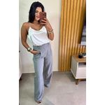 Calça Pantalona Alfaiataria Cinza 