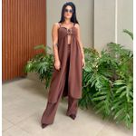 Conjunto Túnica e Calça Marrom 