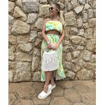 Conjunto Cropped E Saia Com Babados Verde