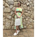Conjunto Cropped E Saia Com Babados Verde