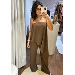 Macacão Pantalona Assimétrico Café 