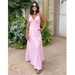 Vestido Longo Rosa Claro Decote Nas Costas 