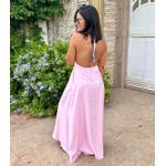 Vestido Longo Rosa Claro Decote Nas Costas 