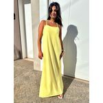 Vestido Longo Amarelo Alças Finas