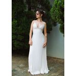 Vestido Milla Plissado Off White 