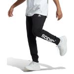 Calça Adidas Moletinho Barra Afunilada Essentials Logo Masculina - Preta