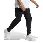 Calça Adidas Moletinho Barra Afunilada Essentials Logo Masculina - Preta