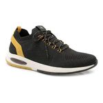 Tenis Ferricelli Casual Knit +Leve Preto e Amarelo